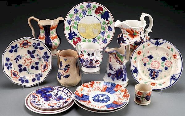 Appraisal: STAFFORDSHIRE GAUDY WELSH AND IMARI A COLLECTION OF STAFFORDSHIRE GAUDY