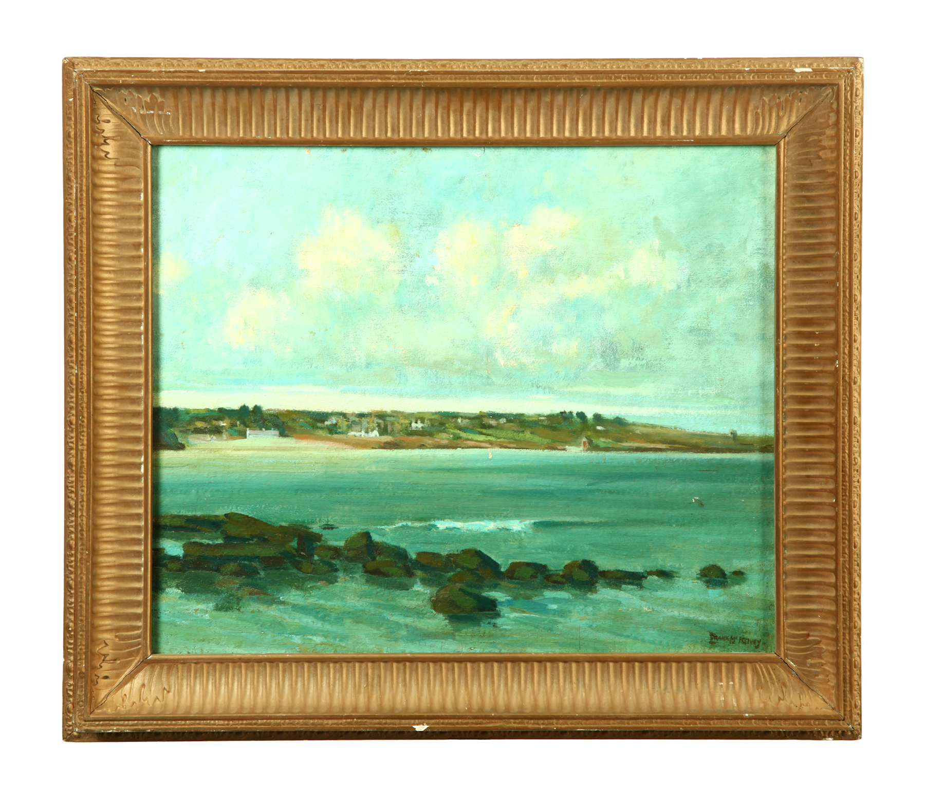 Appraisal: SEASCAPE BY FRANK MCKELVEY IRELAND - Oil on canvas signed