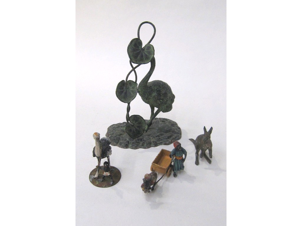 Appraisal: Lot comprising four assorted metal animal figures