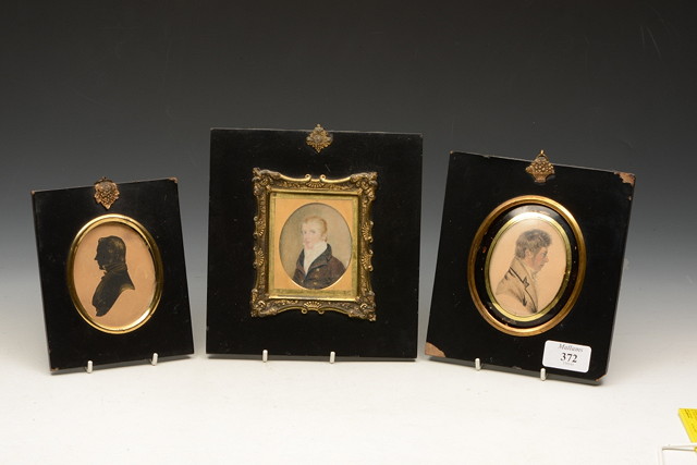 Appraisal: A TH CENTURY OVAL MINIATURE PORTRAIT of a gentleman another