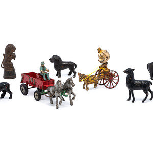 Appraisal: A Group of Cast Iron Banks and Pull Toys Late