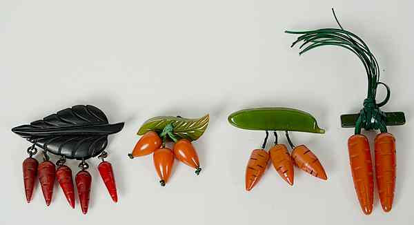 Appraisal: Bakelite Carrot and Pepper Brooches th century a group of