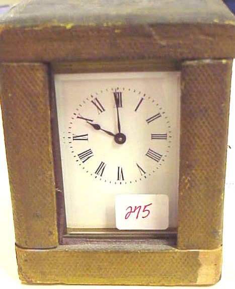 Appraisal: Brass carriage clock in case with key one glass panel