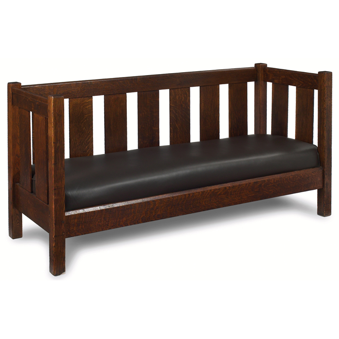 Appraisal: L JG Stickley settle even-arm form