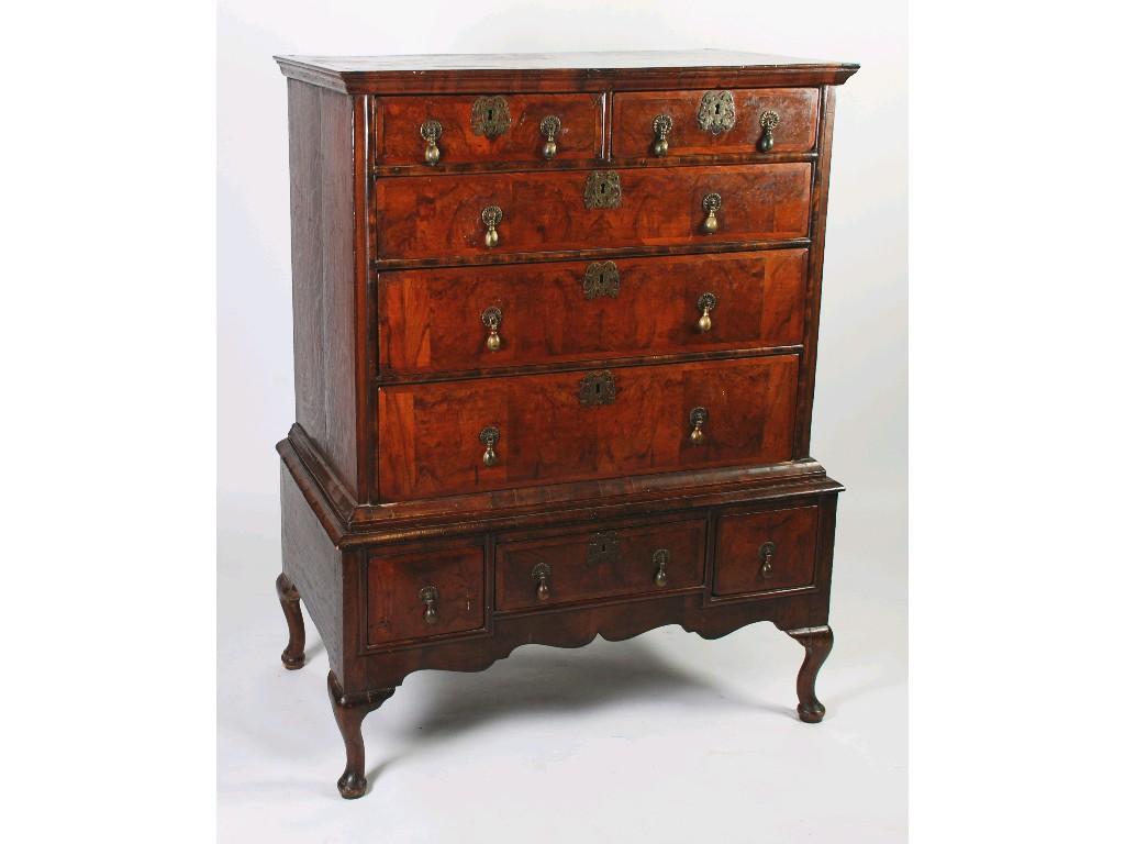 Appraisal: AN IN PART EARLY EIGHTEENTH CENTURY WALNUT CHEST ON ASSOCIATED