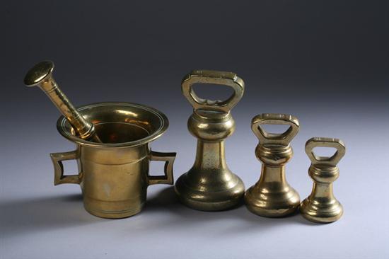 Appraisal: SET SIX W TAVERY LTD GRADUATED BRASS WEIGHTS Together with