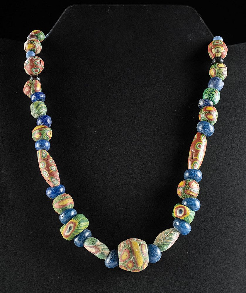 Appraisal: Roman Millefiori Glass Bead Strand - Vibrant Colors First Time