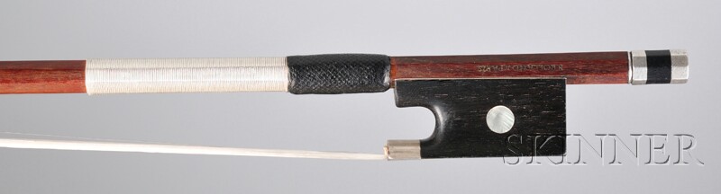 Appraisal: French Silver-mounted Violin Bow Benoit Rolland the round stick stamped