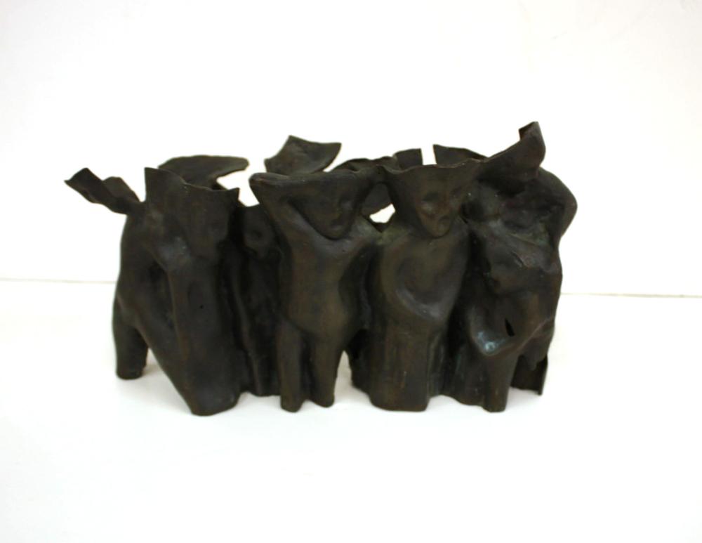 Appraisal: BRONZE SCULPTURE group of figures unsigned x x