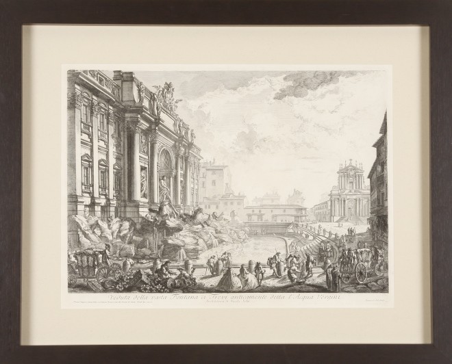 Appraisal: Piranesi Veduta della vasta Fontana di Trevi engraving x sight