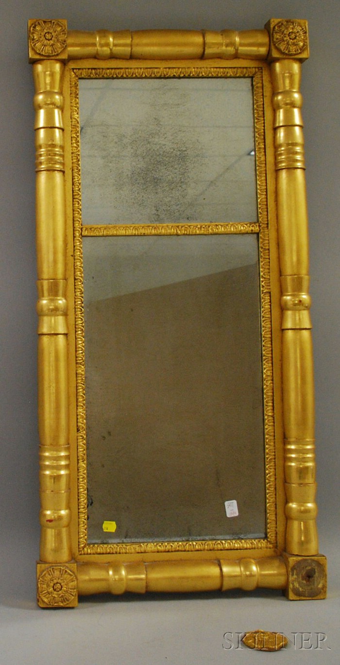 Appraisal: Giltwood Split-baluster Divided Mirror lg in