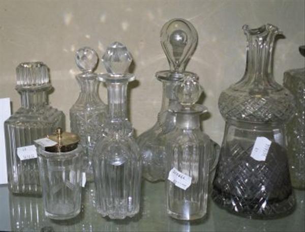 Appraisal: A collection of cordial decanters small scent bottles and salts