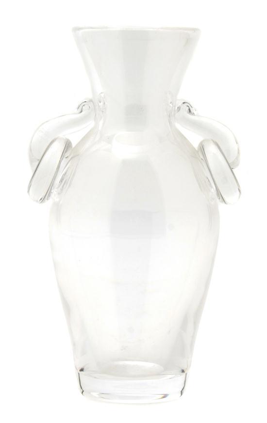 Appraisal: Steuben Glass Vase in the Chinese style Height inches