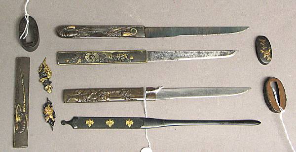 Appraisal: Property of another owner th Century Including four copper kozuka