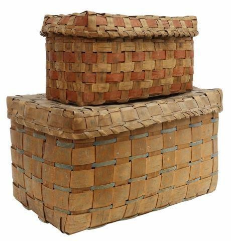 Appraisal: lot of Penobscot wood splint baskets c last quarter thc