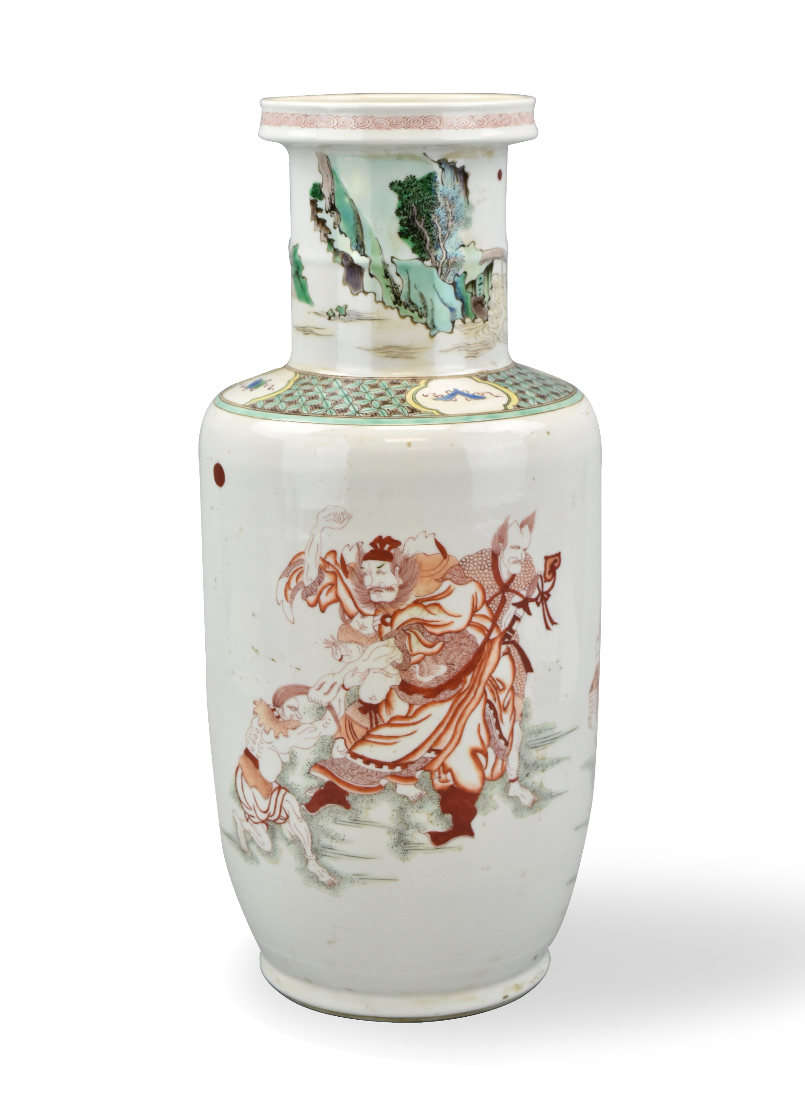 Appraisal: Tall Chinese th C famille verte vase Body features a