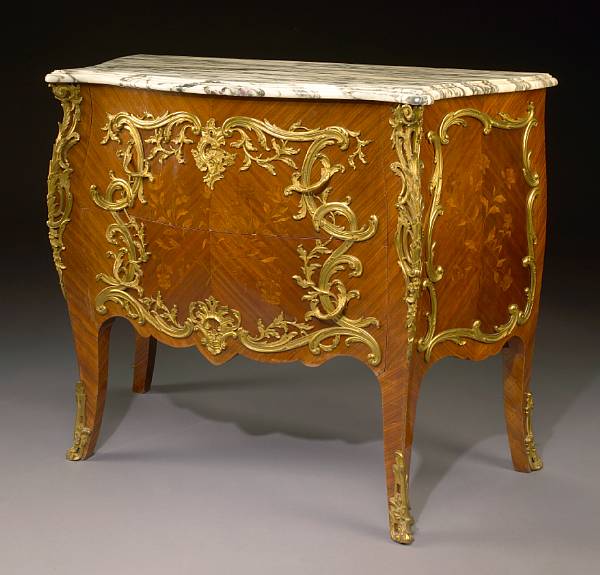 Appraisal: A good quality Louis XV style gilt bronze mounted marquetry