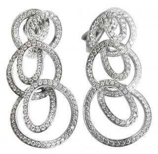 Appraisal: Cantamessa Swirl Design Diamond Earrings Impressive Karat White Gold Cantamessa