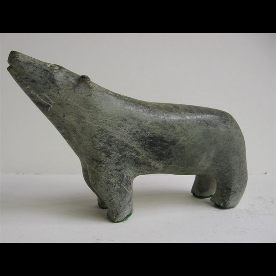 Appraisal: BEAR GEORGE ANNANACK - disc number inscribed Kangiqsualujjuaq medium soapstone