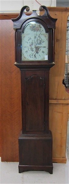 Appraisal: AN OAK TALL CASE FLOOR CLOCK David Rough Kirriemuir Scotland