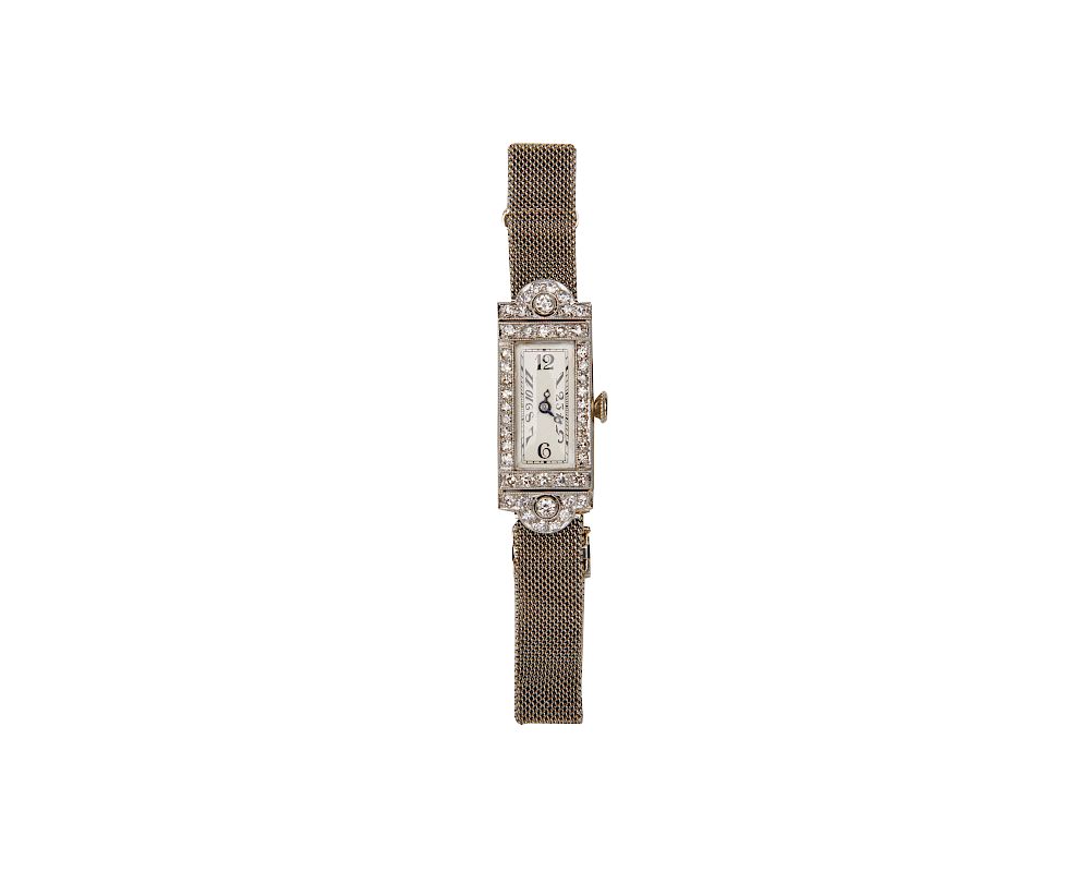 Appraisal: K Gold and Diamond Wristwatch K Gold and Diamond Wristwatch