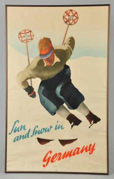 Appraisal: Paper Fun Snow in Germany Ski Poster Description Circa s