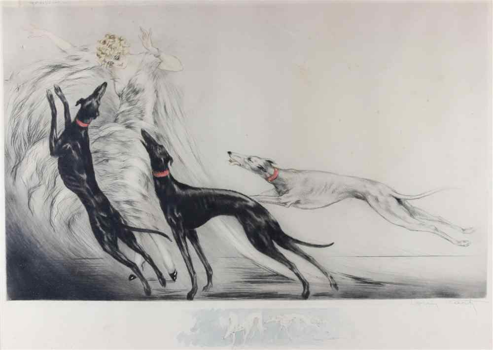 Appraisal: LOUIS ICART FRENCH - COURSING II Etching drypoint and aquataint