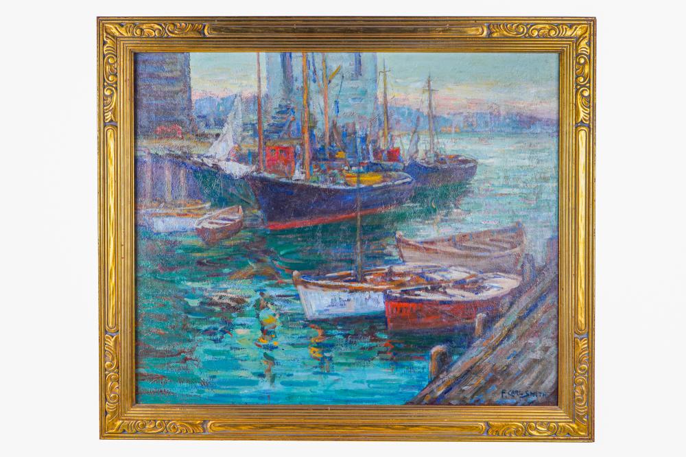 Appraisal: FREDERICK CARL SMITH LA HARBOR VIEWoil on board signed lower