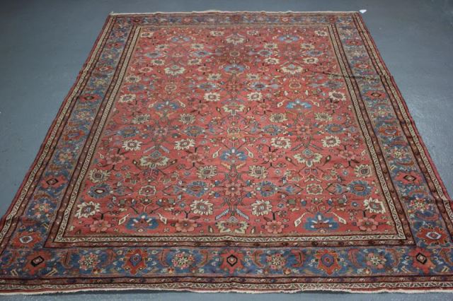 Appraisal: Antique Heriz Room Size Carpet Good colors and pile on