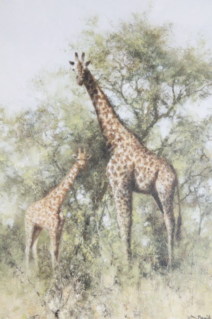 Appraisal: David Shepherd Masar Giraffe And Young artist signed limited edition