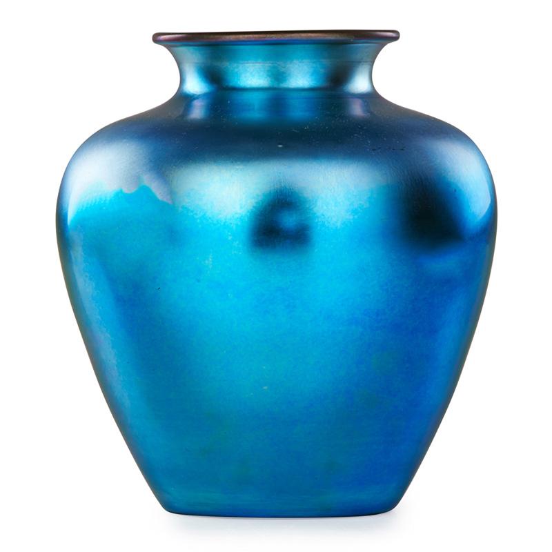 Appraisal: STEUBEN Large blue Aurene vase Condition Report Overall excellent condition