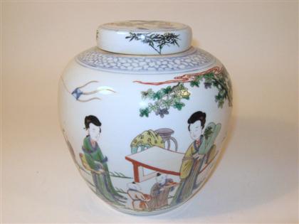 Appraisal: Chinese wucai porcelain covered jar th century