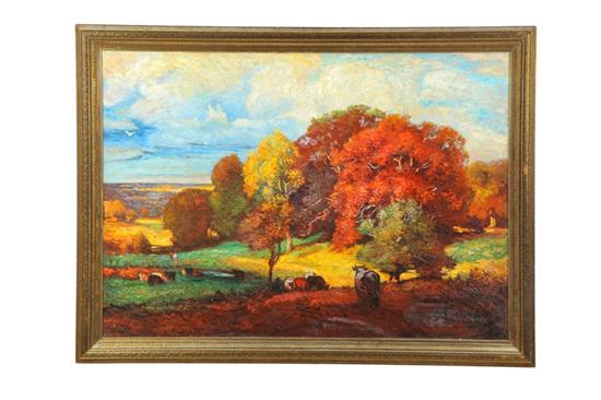 Appraisal: LANDSCAPE AMERICAN TH CENTURY Oil on canvas partial signature ''Franklin