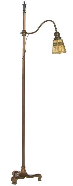 Appraisal: HANDEL Floor lamp with three-footed adjustable base the shade with