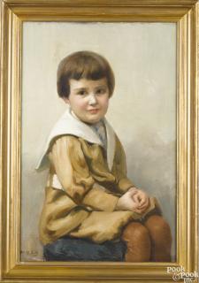 Appraisal: William Morton Rice American - oil on canvas portrait of