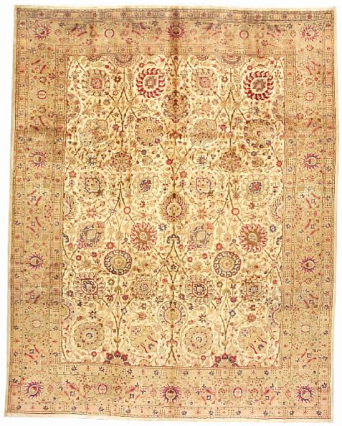 Appraisal: A Tabriz carpet Northwest Persia late th century size approximately