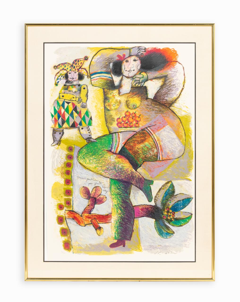 Appraisal: THEO TOBIASSE DANCING FEMALE FIGURAL LITHOGRAPH Theo Tobiasse French Israeli