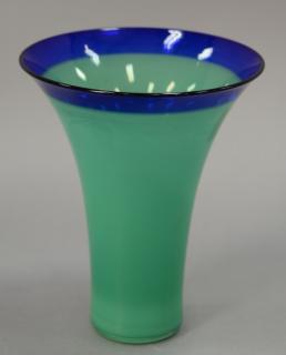 Appraisal: Philip Baldwin and Monica Guggisberg trumpet vase having celadon green