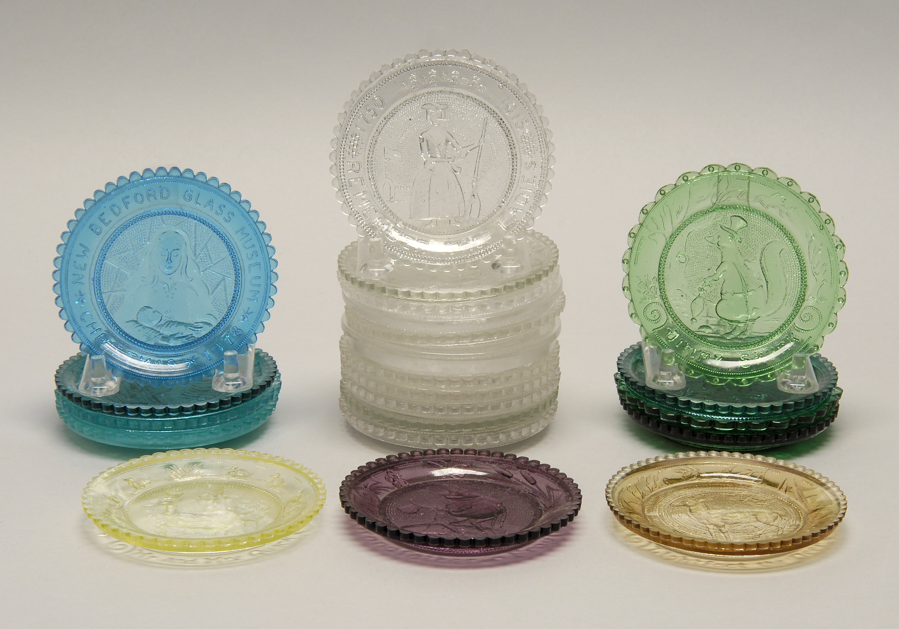 Appraisal: TWENTY-TWO AMERICAN PRESSED GLASS CUP PLATES th CenturyVarious manufactures and