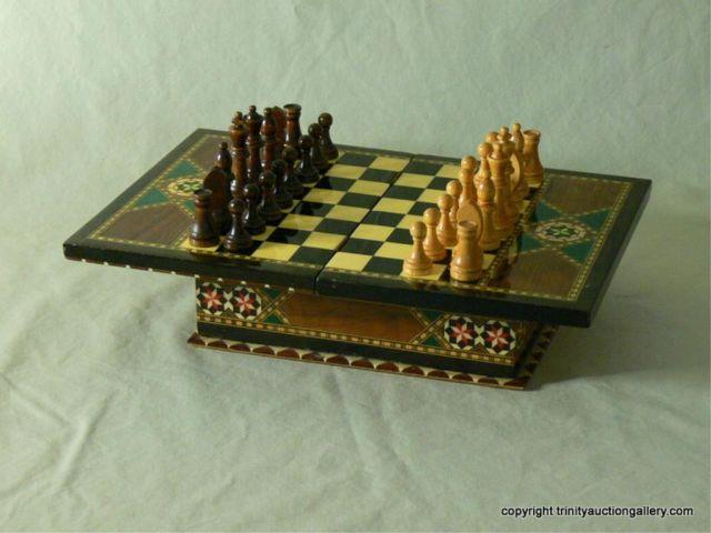 Appraisal: Chess Traveling Game Box Game Board - Has two complete