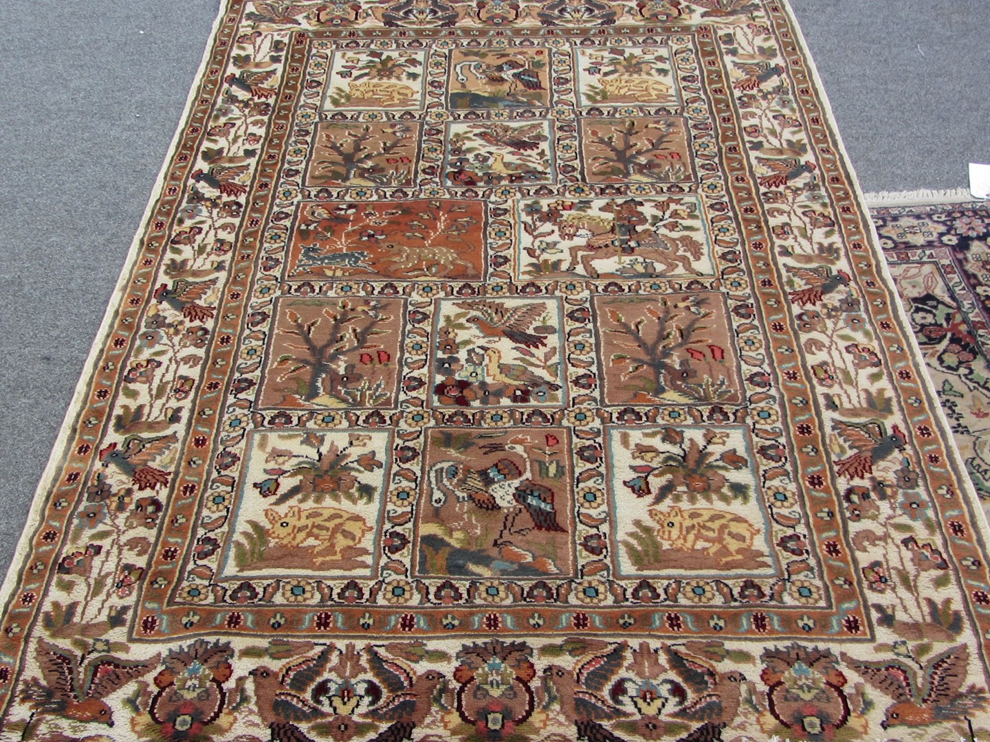 Appraisal: A Pakistan panel rug each panel depicting an animal bird