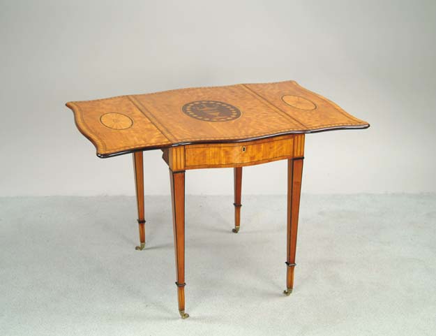 Appraisal: GEORGE III INLAID SATINWOOD PEMBROKE TABLE Last quarter of the