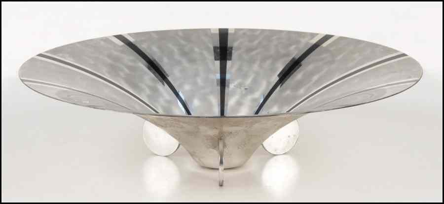 Appraisal: WMF IKORA SILVERPLATE AND ENAMEL FOOTED BOWL '' x ''