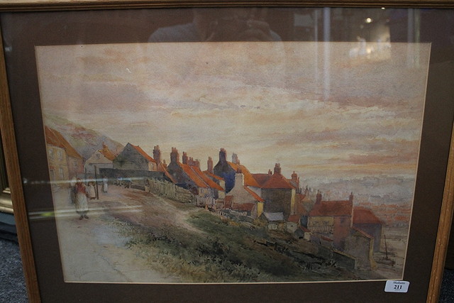 Appraisal: Late th Century English SchoolSunset over Whitby indistinctly initialled and