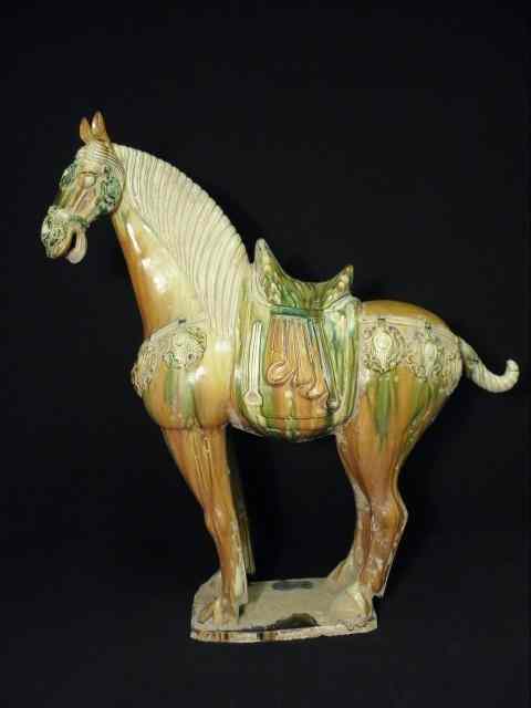 Appraisal: Chinese ming dynasty style terra cotta horse with polychrome finish