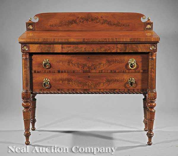 Appraisal: A Fine American Classical Figured Mahogany and Gilt Brass-Mounted Server