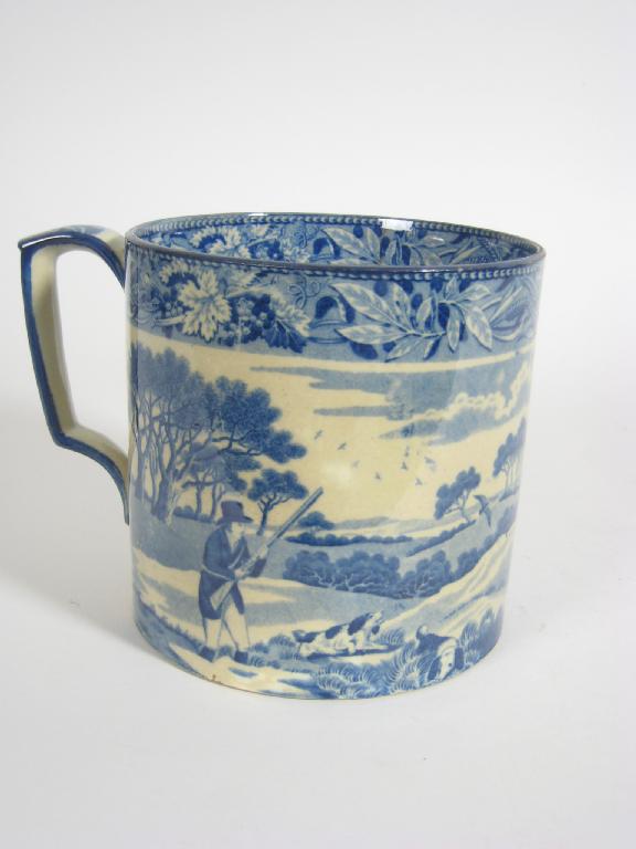 Appraisal: A th Century pearlware large Mug printed shooting scene A