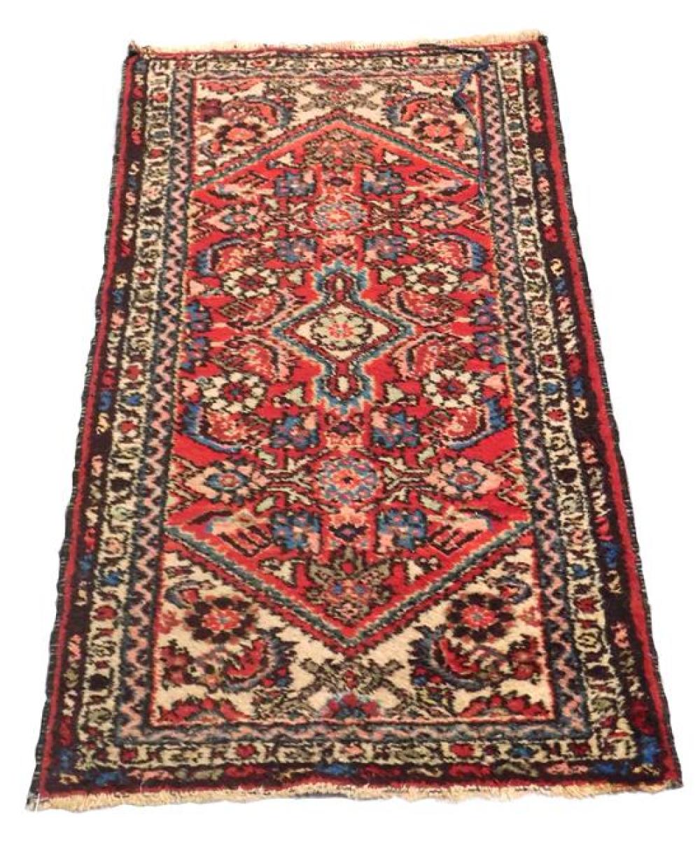 Appraisal: RUG Semi-antique Persian Dergizine scatter rug '' x '' c