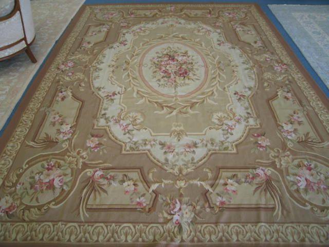 Appraisal: Aubusson Handmade Room Size Rug elegant floral on soft earthtones