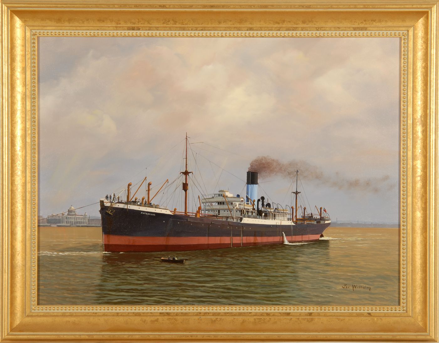 Appraisal: JOSEPH A WILHELMAmerican - Blue Funneler Patroclus at Liverpool Signed